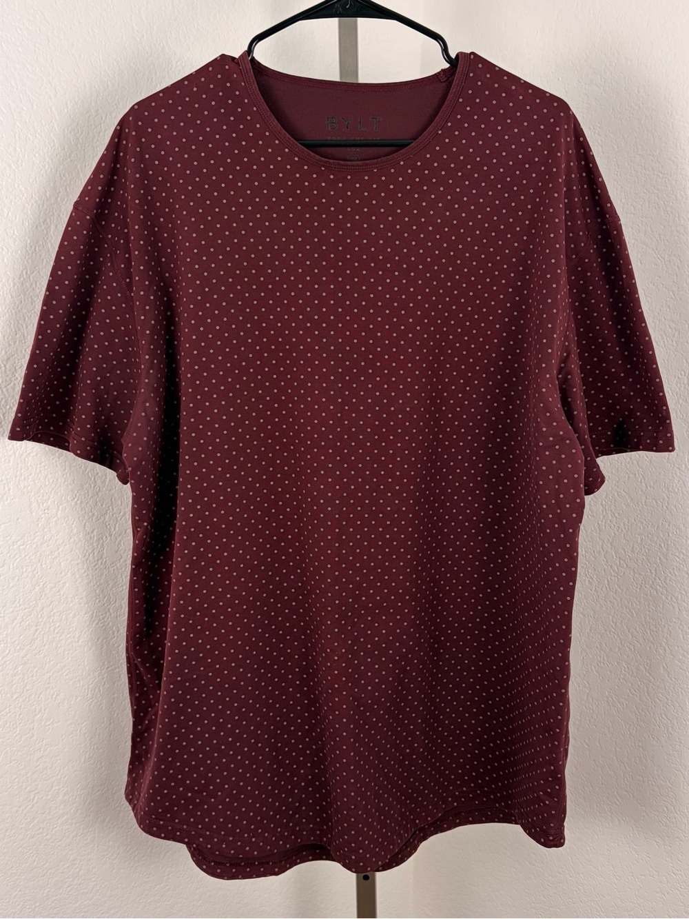 Bylt Drop Cut Lux Maroon Polkadot Short Sleeve T-shirt